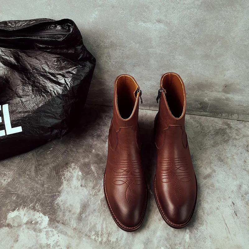ISNOM/ботильоны из коровьей кожи; женские низкие ботинки на толстом каблуке; модная обувь на молнии; женская прошитая обувь с круглым носком; сезон осень; коллекция года