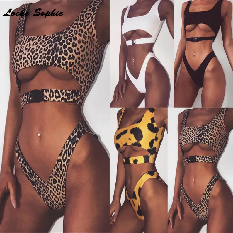 2 piece set women's Sexy tanks and shorts 2019 Summer cotton Splicing Leopard super bikini suits ladies Skinny suit twinset |
