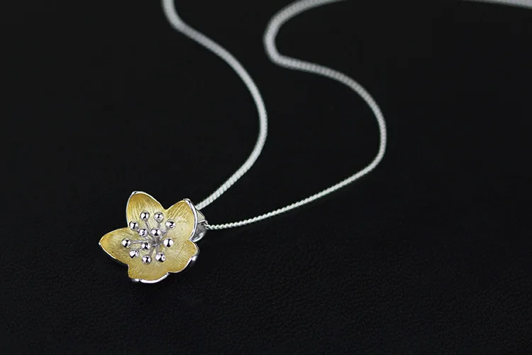 Чистое серебро поэтический 925 стерлингового серебра ювелирные изделия цветок