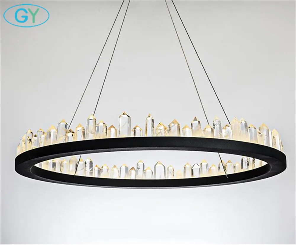 Современные светодиодные люстры D40cm D60cm D80cm новые кольца Хрустальный блеск люстра