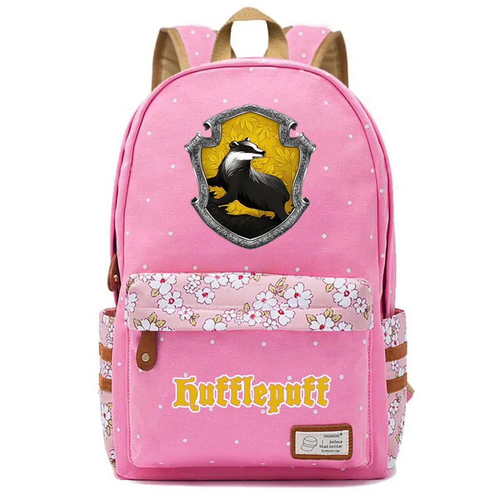 Волшебная школьная сумка Shool Slytherin Gryffindor с цветами в горошек для мальчиков и