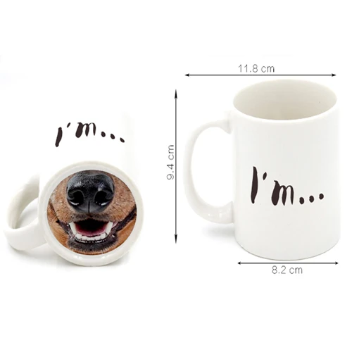 Dog Nose Mug Vilead креативный керамический I am Dog Pig Nose кружка смешная кофейная кружка с изображениями животных Новинка хороший день средний палец Милая чашка 3D чайные кружки - Цвет: Dog Nose Mug