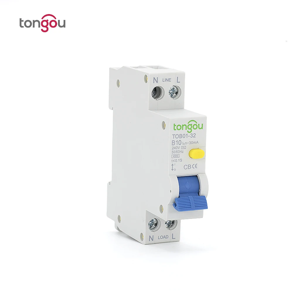 Curve B RCBO 10A 30ma 1P + N DPN автоматический выключатель остаточного тока с защитой от