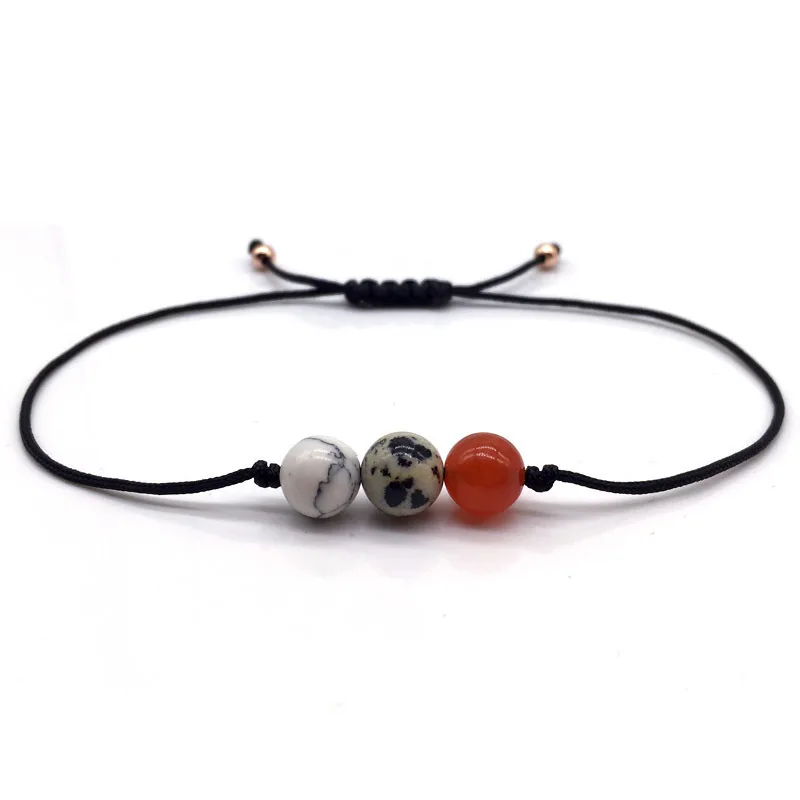 2019 New Fashion Simple Lover Romantic Bracelet Handmade Rope Stone Bead Distance Strand For Men Women Jewelry Gift | Украшения и