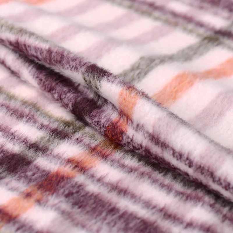 Клетчатая Длинная шерстяная супер мягкая шерсть ткань осень и зима одежда ткани