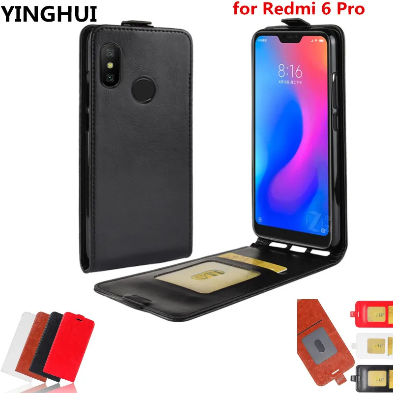 Вертикальный флип чехол для Xiaomi Redmi 6 про случай 5 84 дюймов телефон Случаи кожаный