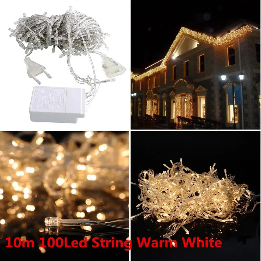10m100Led Warm White Рождественские украшения для дома Светодиодная гирлянда елочные украшения Рождественские украшения Navidad Новогоднее украшение. Q - Цвет: 10m100Led Warm White