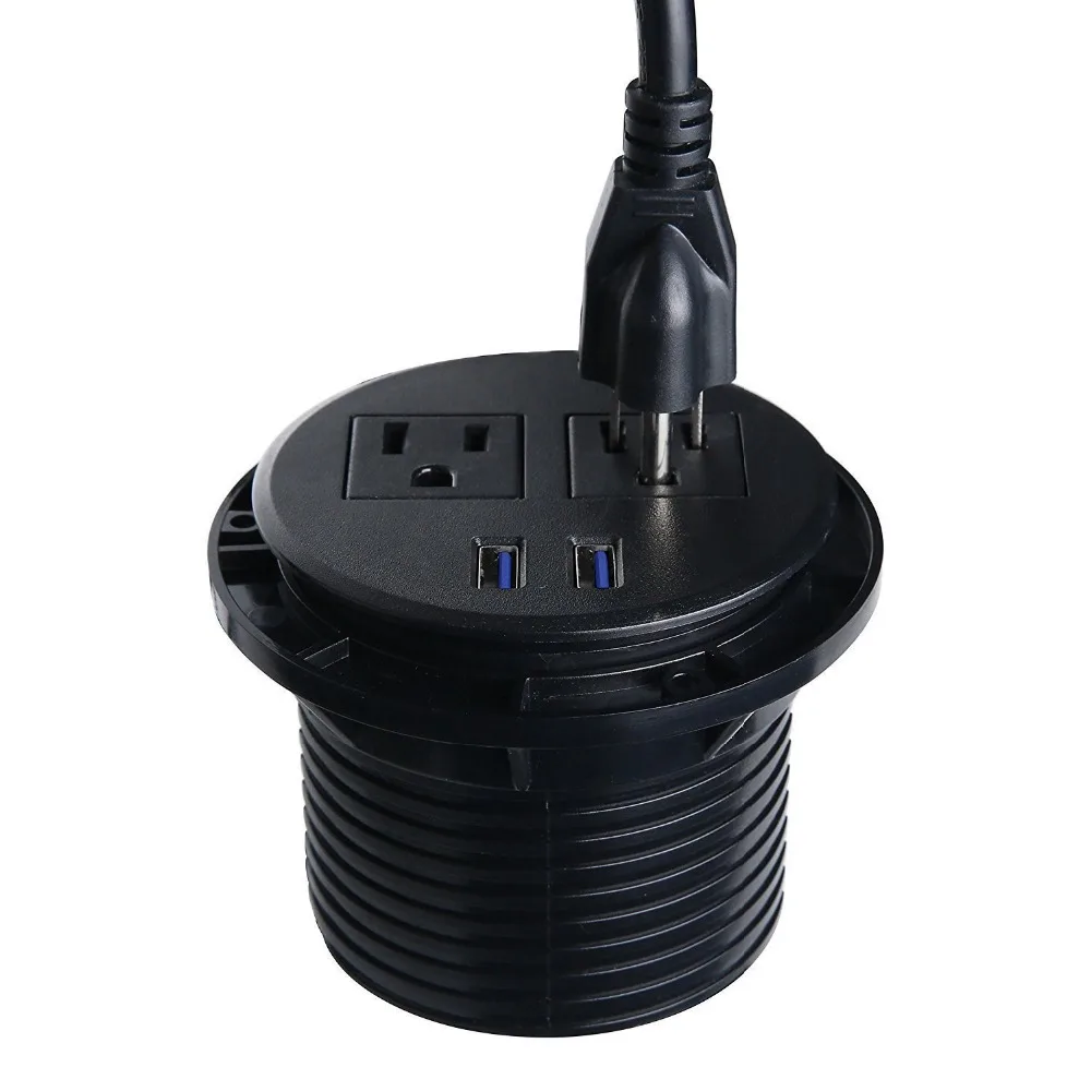 Настольные розетки с втулкой с usb-портом, скрытая розетка с силовой полосой, крепление на столешницу, несколько розеток, 2 вилки для чтения