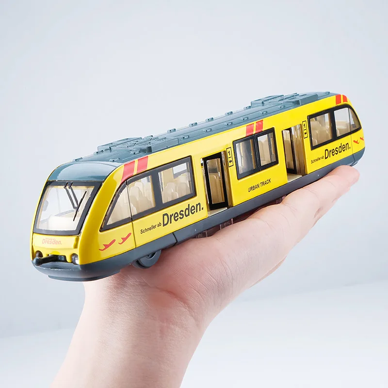 Изысканный 1: 64 город метро сплав модель моделирование литой звук и свет оттяните