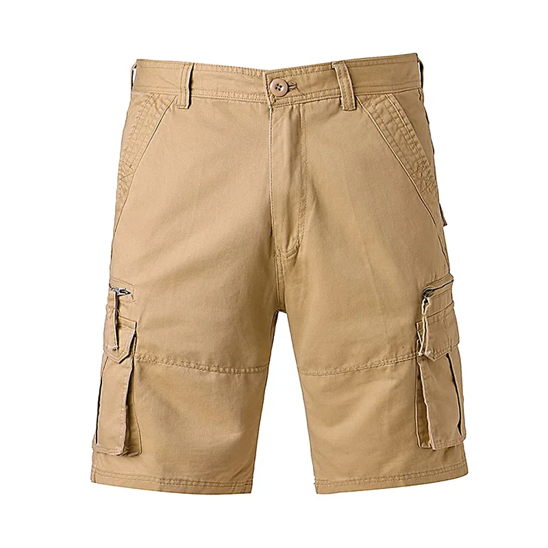Khaki ReFire gear летние тактические шорты с накладными карманами мужские хлопковые армейский многокарманный боевые шорты мужские дышащие повседневные короткие штаны - Цвет: Khaki
