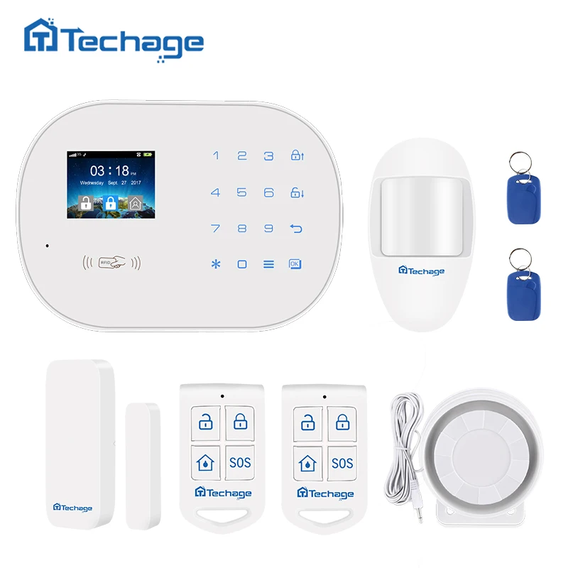 Techage S6 GSM GPRS PSTN дома охранной сигнализации Системы PIR детектор движения проводной