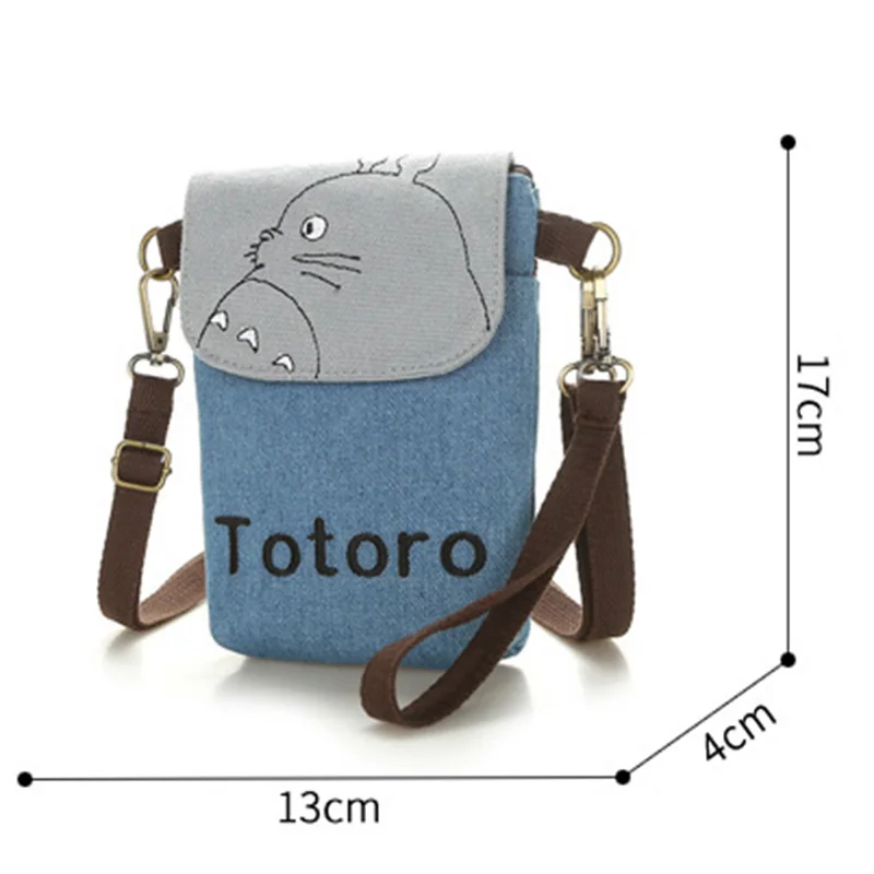 Женская мини сумка Totoro Холщовая Сумка через плечо с мультяшным рисунком сумки