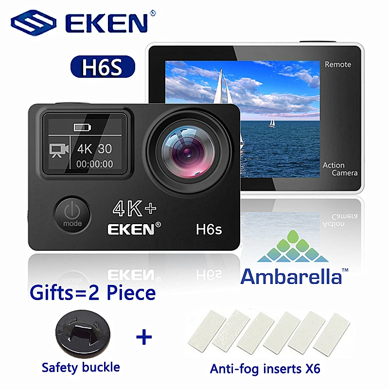 Оригинальная спортивная видеокамера eken H6S 4K + Ultra HD 14MP с дистанционным управлением