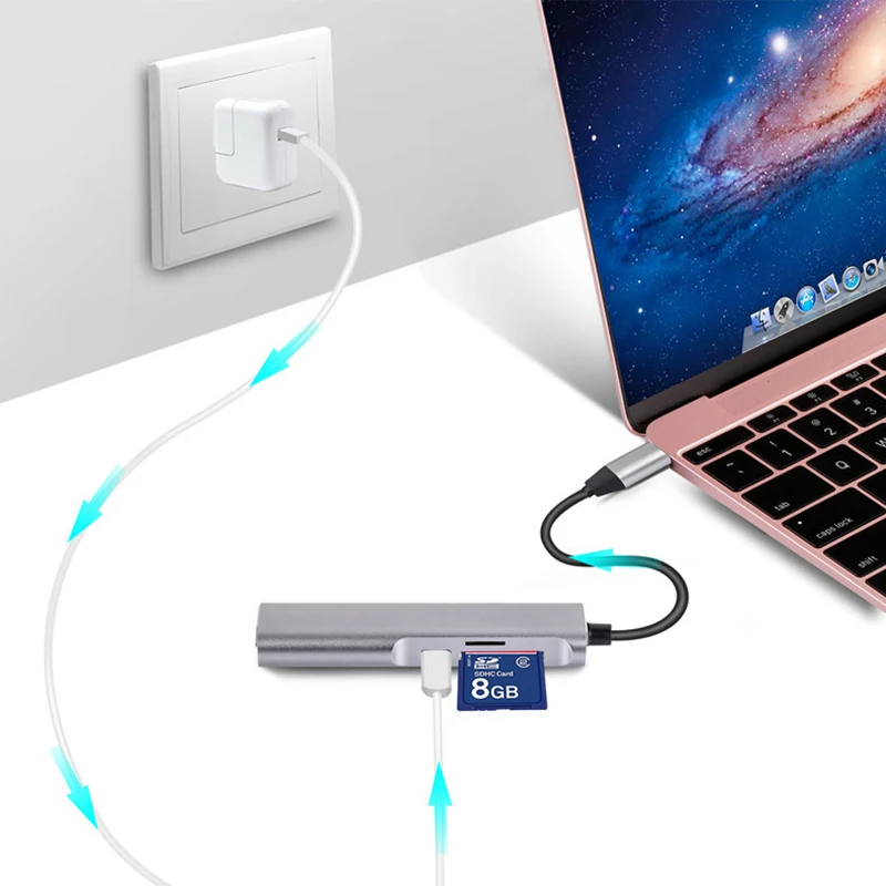Baolyda USB C к HDMI многопортовый концентратор адаптер 3 1 Type c Thunderbolt 4 совместимый MacBook Pro
