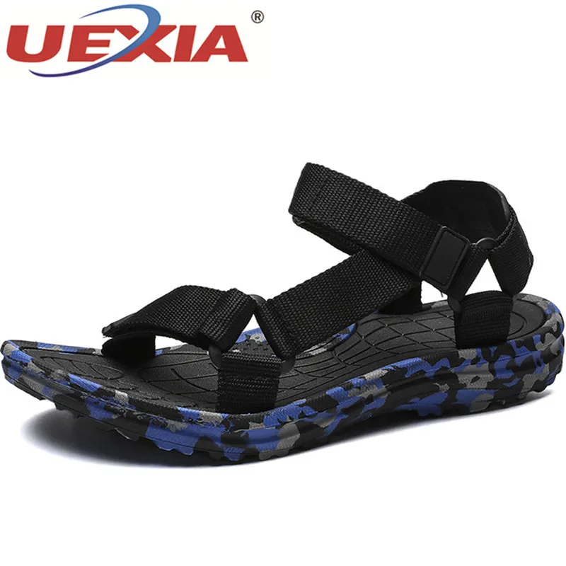 UEXIA/мужские шлепанцы камуфляжной расцветки Повседневные Удобные сандалии для