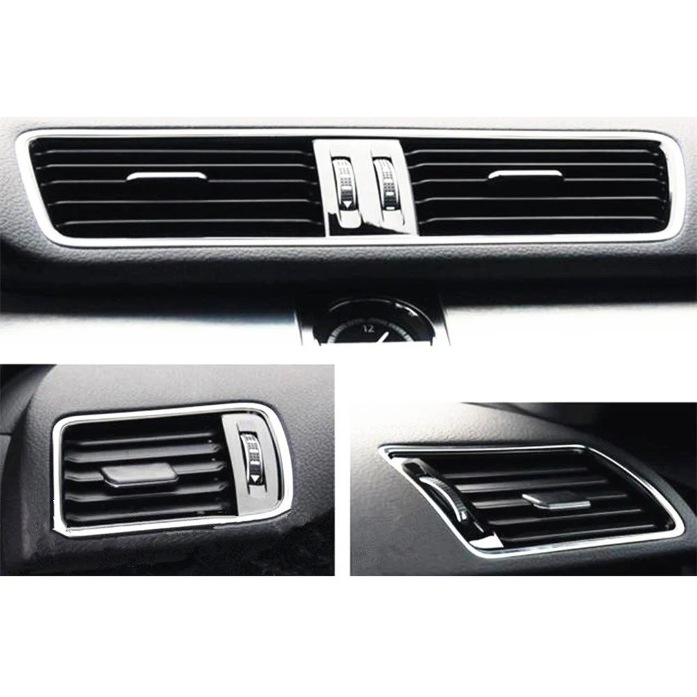 Тьюк OEM черный рояль Краски хром Dashboard воздуха на выходе + кабель для Vw Passat B6 B7 VW CC 3AD