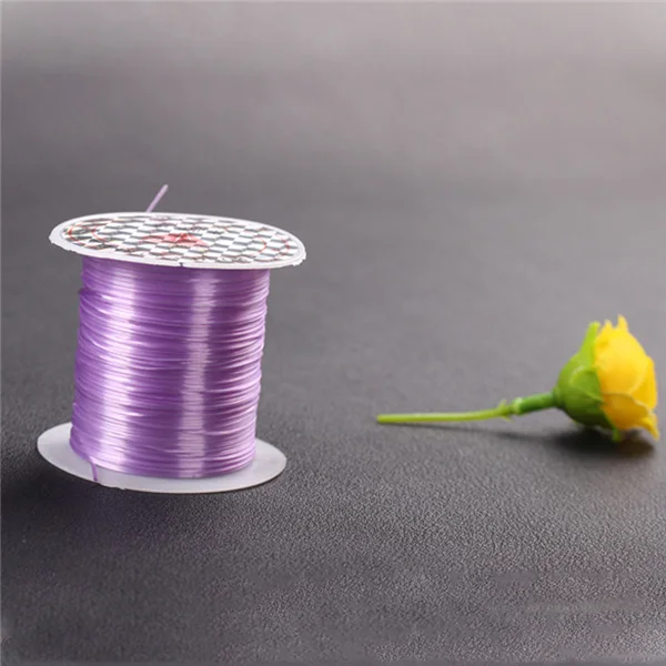 light purple 1 рулон 10 м Multi-Цвета сильный эластичный Эластичный Бисер провод/шнур/String/резьба для DIY браслеты ювелирных изделий - Цвет: light purple