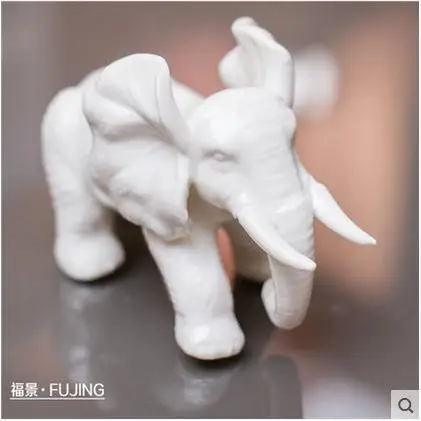 

2pcs mini cute ceramic elephant home decor crafts room decoration ceramic kawaii ornament porcelain animal figurines decorations