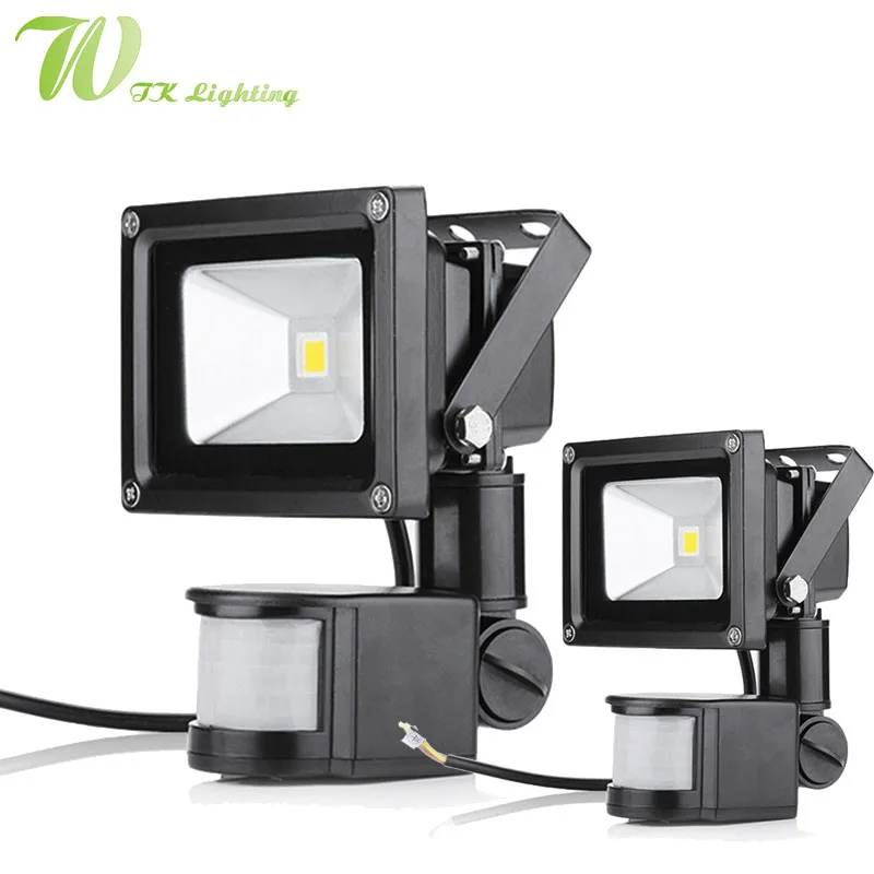 LED PIR Motion Sensor Floodlight 10 Вт 20 30 50 СВЕТОДИОДНЫЕ Лампы 85-265 В Индукции Наружного