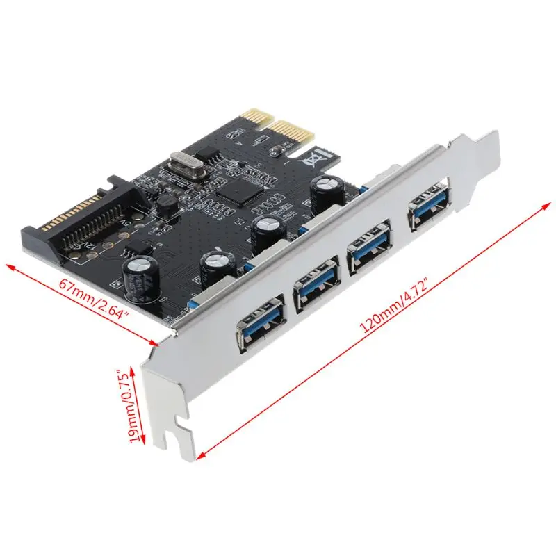 PCI E Express на USB 3 0 через чип интерфейс SATA 4 порта адаптер преобразователь карты для