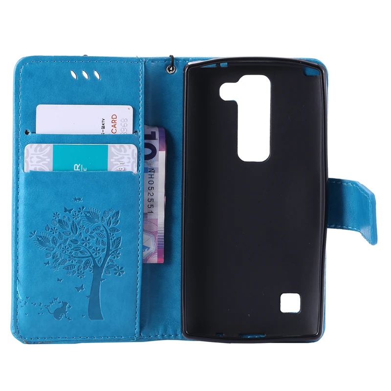 Coque люкс Ретро флип чехол для LG Spirit из искусственной кожи + силиконовый 4 г LTE H420 h422