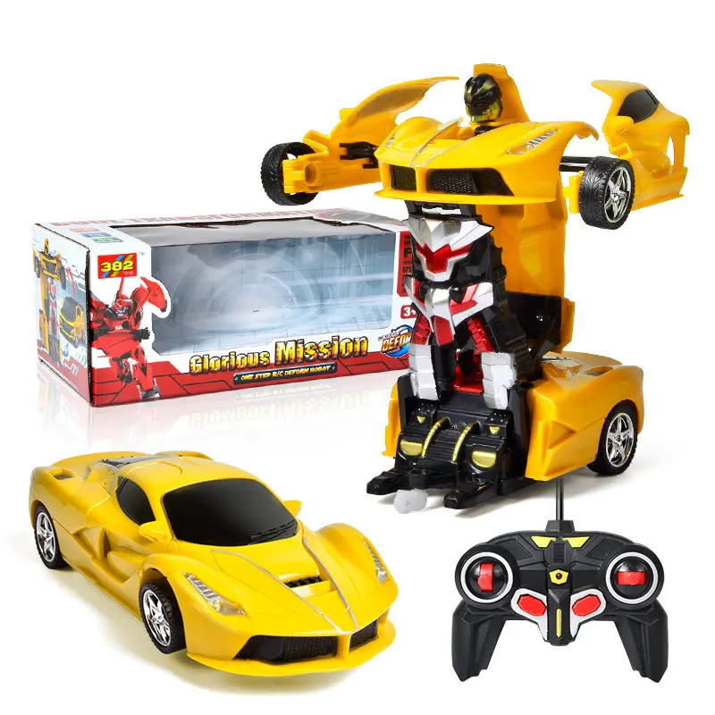 Ferrar Yellow Box 1 Дропшиппинг Электрический Радиоуправляемый автомобиль Трансформация Роботы спортивные транспортные средства дистанционное управление деформационные автомобили радиоуправляемая Боевая игрушка для детей подарок - Цвет: Ferrar Yellow Box 1
