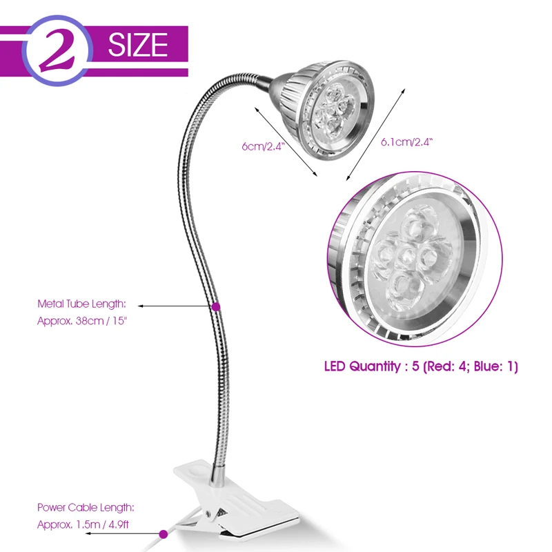 Светодиодная лампа для гидропонных систем 5 Вт 85 ~ 265 в|hydroponic plant growing|led grow light bulbled |