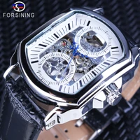 forsining retro classic white dial blue hands openwork automatic skeleton wristwatch mens mechanical watches top brand luxury