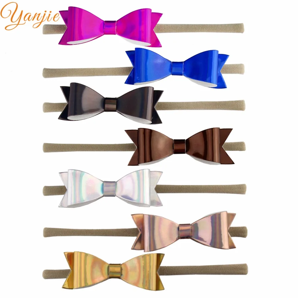 7 шт./лот шикарная детская голографическая Лазерная кожаная эластичная