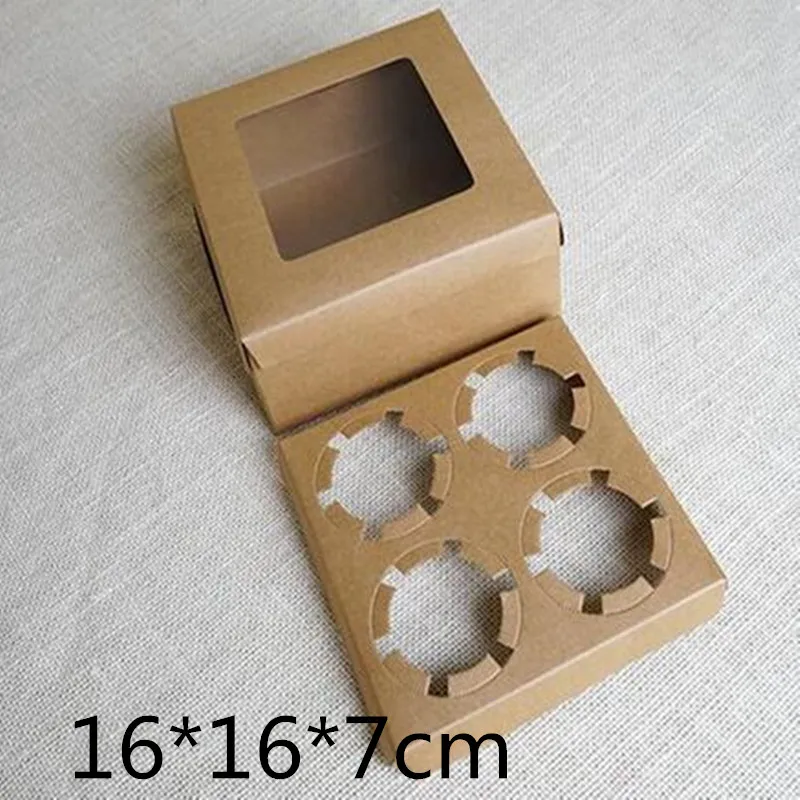 20 шт./лот 16*16*7 см ретро крафт-бумажная коробка DIY свадебное печенье в подарок для