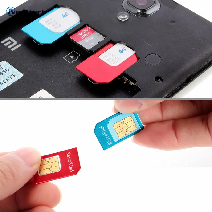 10pcs Nano SIM Card Adapter 5 in 1 micro Standard sim adapter Retail Package for iPhone 5S 6 7 4 Samsung S8 s9 plus | Мобильные