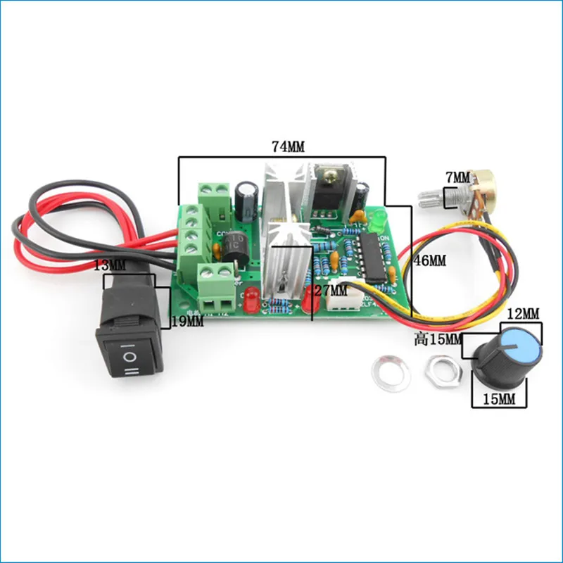 DC10V-36V 150 Вт ШИМ контроллер скорости двигателя постоянного тока вперед обратный