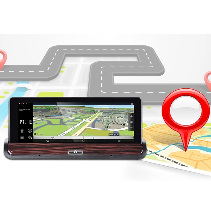 Full Hd Автомобильный видеорегистратор Gps Android 7 дюймов пресс Двойная камера Wifi авто