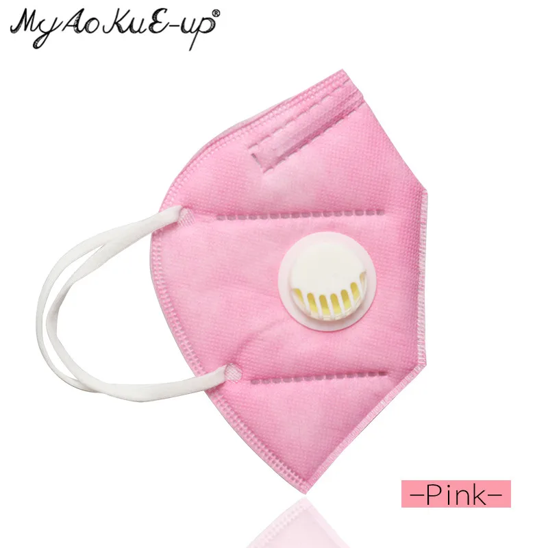 Pink Одноразовые медицинские маски Анти-пыль дыхательный клапан Пылезащитная Маска 1 шт. эластичный слой хирургическая петля маска для лица Защитная крышка маски - Цвет: Pink