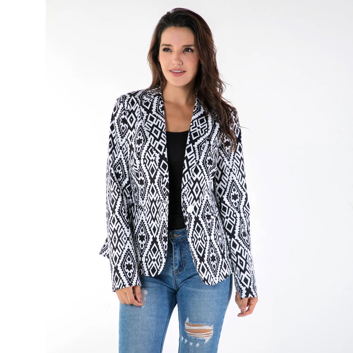 Мягкая и удобная Высококачественная клетчатая куртка с карманом офисный Женский