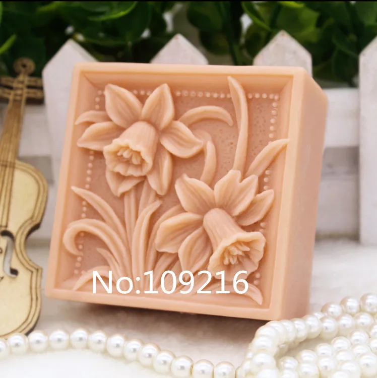 Продукт! 1 шт. две маленькие цветы(zx147) Силиконовые ручной Мыло Mold ремесел DIY Плесень