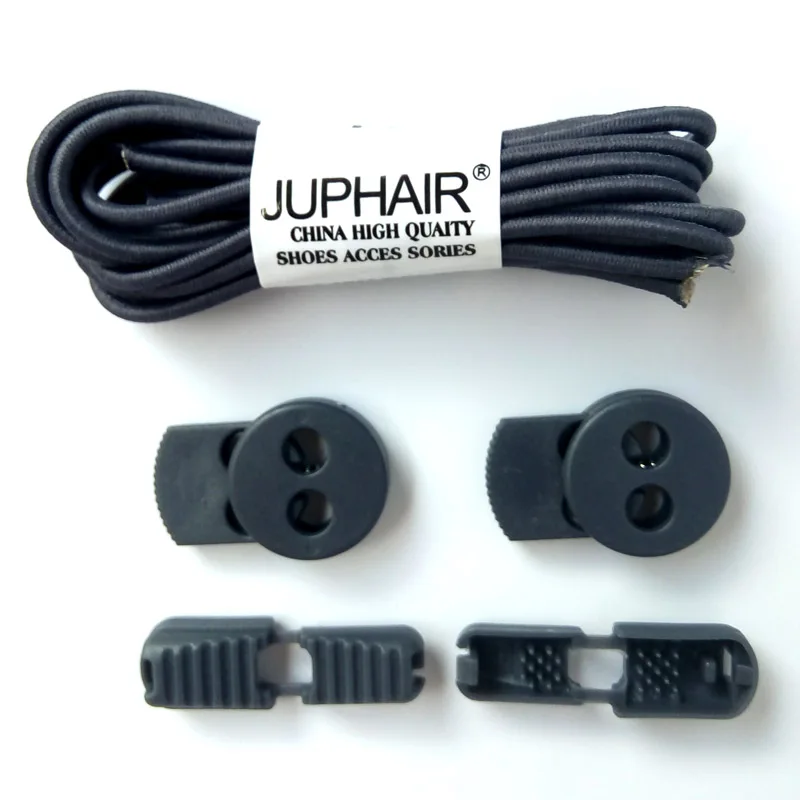 4 Dark Gray Новинка; 1 пара; круглые модные шнурки без завязок; фиксирующая обувь; шнурки; эластичные шнурки для шнурков; для бега, триатлона, спорта, фитнеса - Цвет: 4 Dark Gray