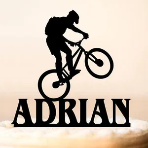 Топпер для торта с именем на день рождения в горном велосипеде