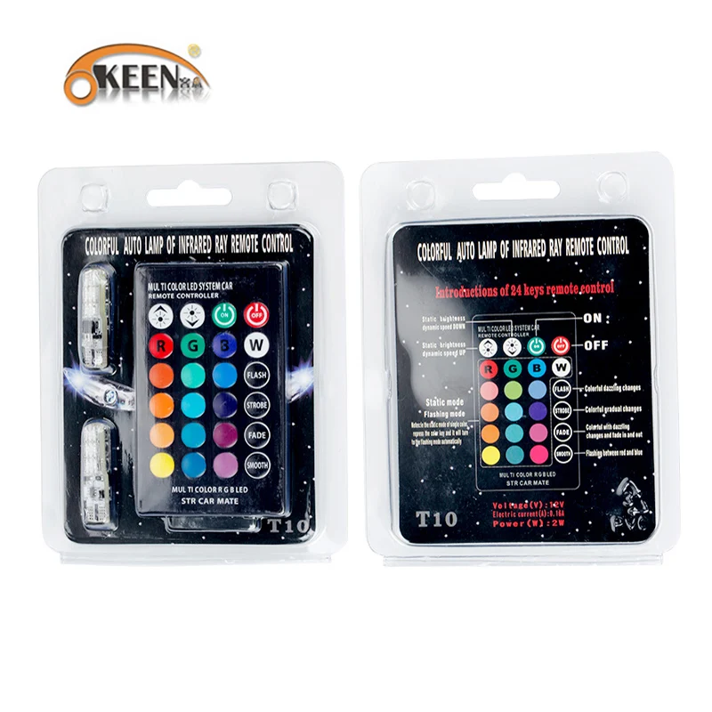 Светодиодная лампа OKEEN RGB T10 W5W для внутреннего освещения 194 168|Сигнальная лампа| |