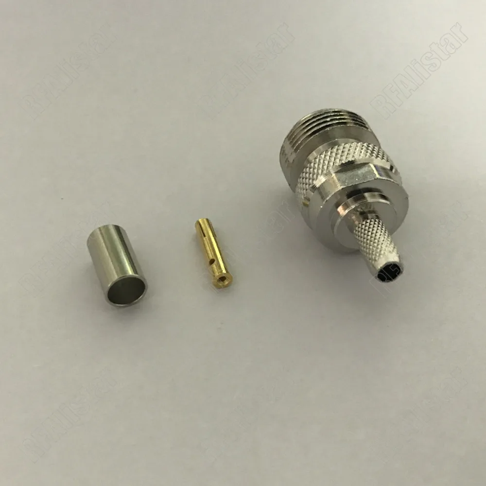 10 шт. N обжимной гнездовой коннектор для кабеля RG58 LMR195 RG142 RG400 Прямой Тип