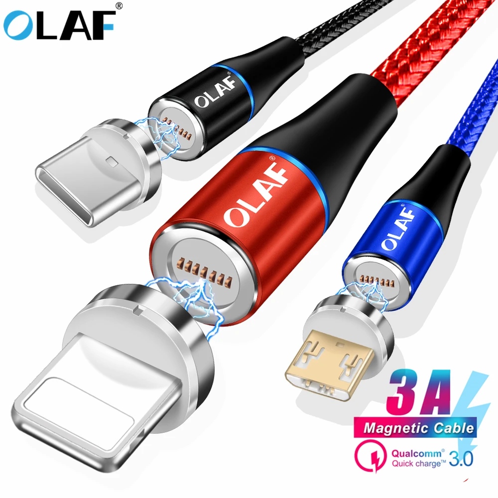 1 M 2 3A Быстрый Магнитный кабель Micro Тип usb C Зарядное устройство для зарядки iPhone XS X XR