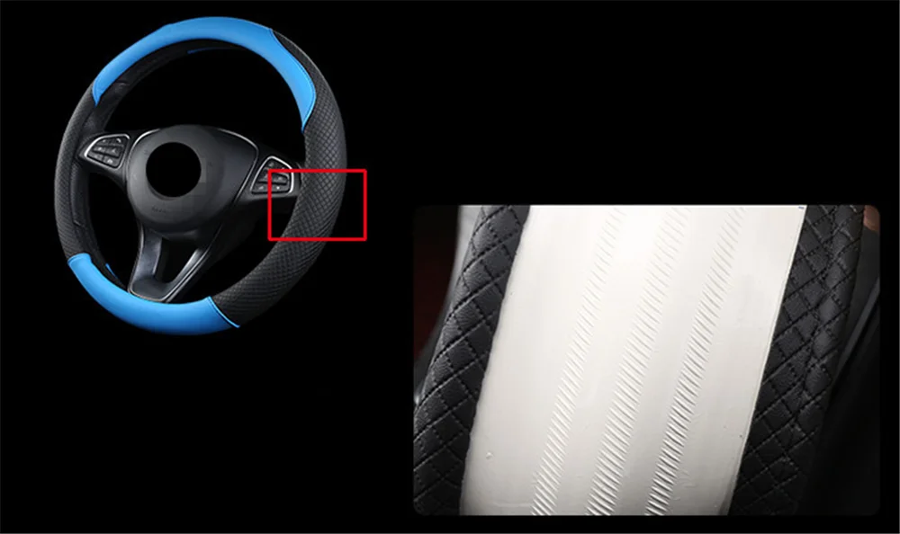 car accessories steering wheel cover 38 cm or 15 inch hand stitch for Volvo S90 XC90 XC XC70 V70 S80 Estate You | Автомобили и