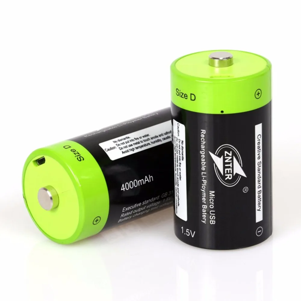 Аккумулятор ZNTER 1 5 в 4000 мАч аккумуляторные батареи Micro USB аккумулятор D Lipo LR20 для