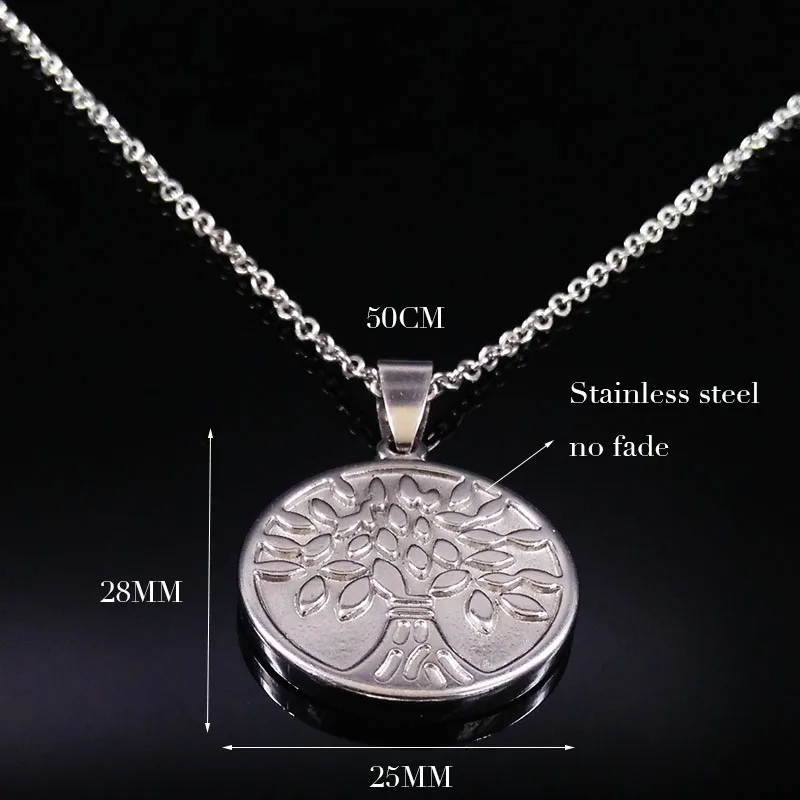 Женское колье чокер из нержавеющей стали Tree of Life серебряная цепочка ювелирное