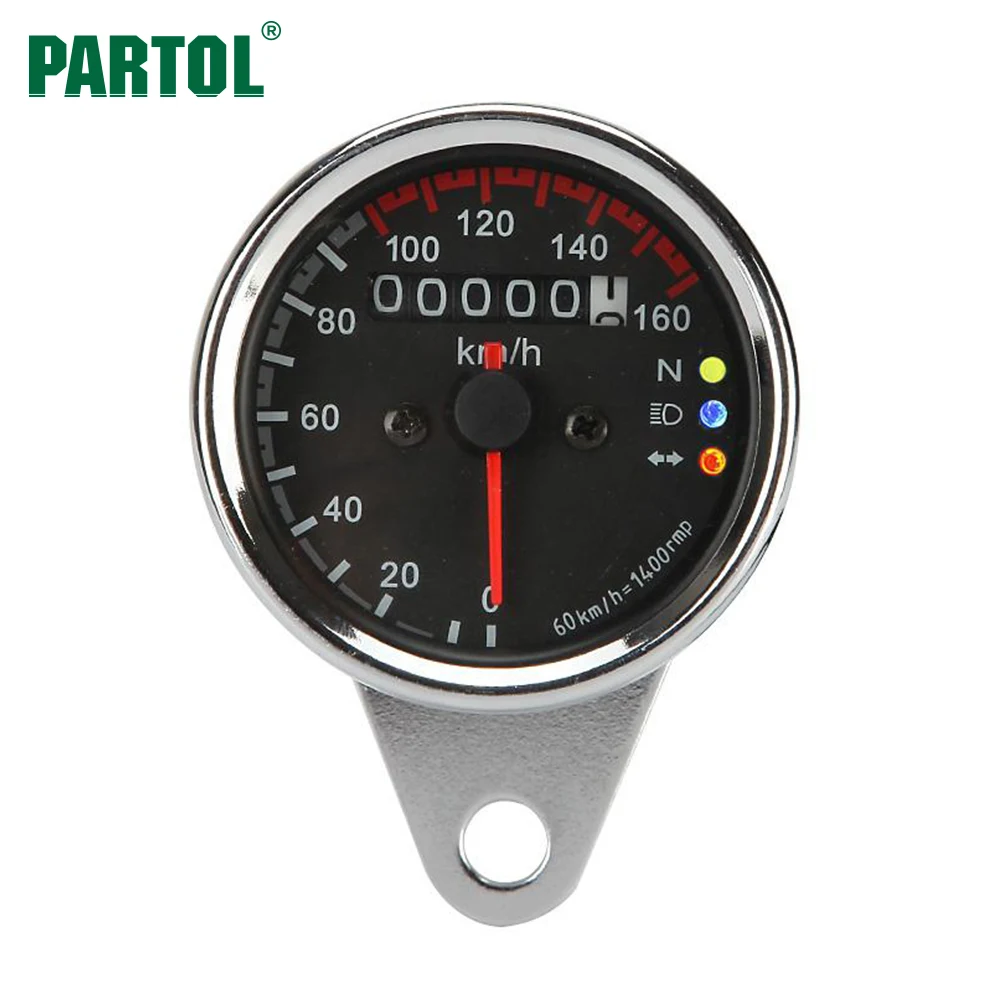 Partol мотоциклетные Скорость ometer одометром Gauge ATV велосипед скутер с подсветкой