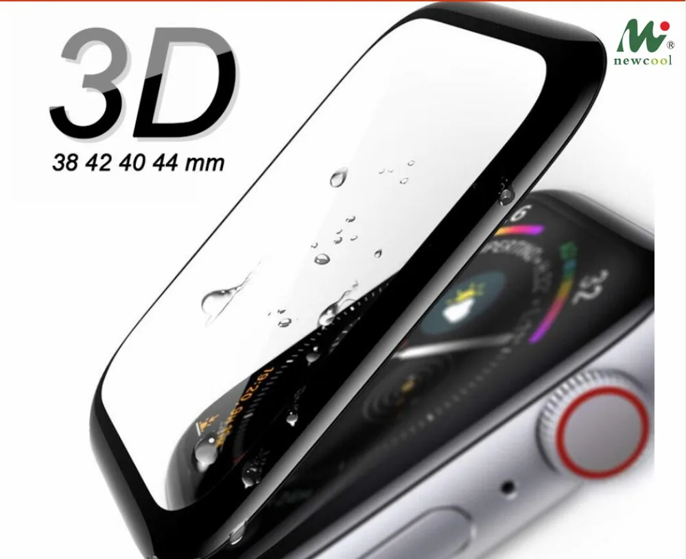 3D Curved Full Cover Tempered Glass For Apple Watch 4 3 2 1 Screen Protector 40 44 38 42mm 9H Film for iWatch | Мобильные телефоны