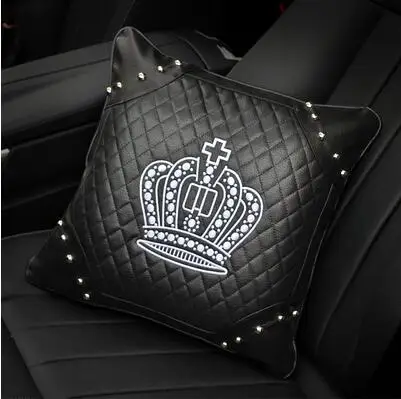 1pc lumber pillow Противоскользящий автомобильный чехол из искусственной кожи для рычага переключения передач защитная крышка ремня Крышка ручного тормоза украшение с прозрачными стразами алмазная корона чехол для ключей - Название цвета: 1pc lumber pillow