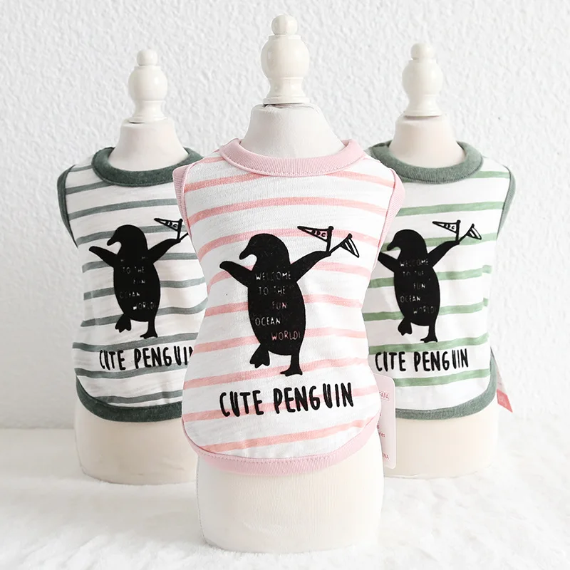 Милый пингвин собака костюм для домашних животных кошка летняя рубашка жилет