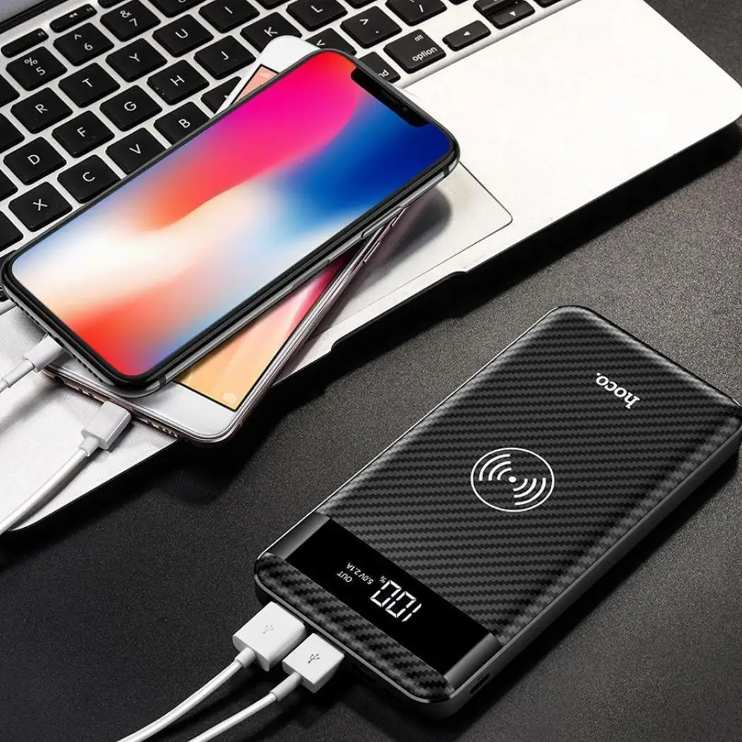 HOCO беспроводной зарядки 10000 мАч банк питания для iPhone type C один USB5V/1A мобильный Банк