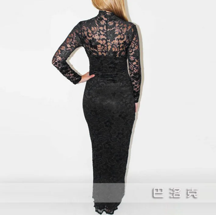 Women summer dress 2014 lace sexy solid no patterns novidades vestidos formal dresses roupas femininas vestido de festa longo|dress long sleeve tunic